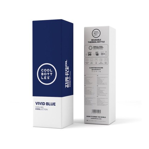 Termo fľaša z nerezovej ocele COOL BOTTLES Vivid Blue trojvrstvová 350 ml