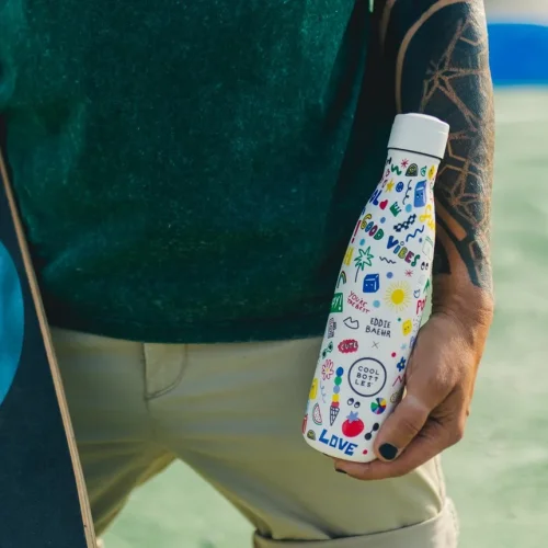 Nerezová termolahev Cool Bottles Xclusive! Good Vibes třívrstvá 500 ml