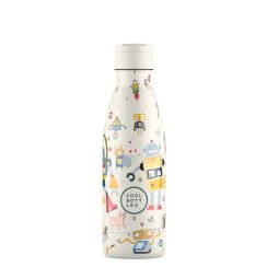 Dětská nerezová termolahev COOL BOTTLES Kids Messy Robots třívrstvá 350 ml 3D