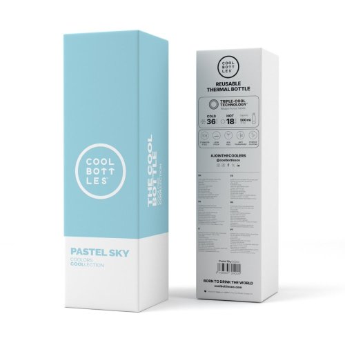 Termo fľaša z nerezovej ocele COOL BOTTLES Pastel Sky trojvrstvová 500 ml