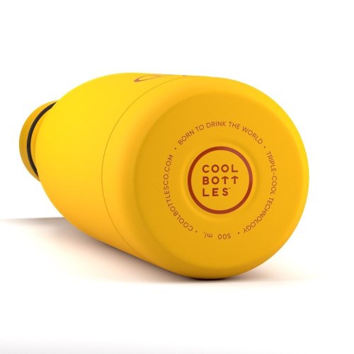 Termo fľaša z nerezovej ocele COOL BOTTLES Vivid Yellow trojvrstvová 350 ml