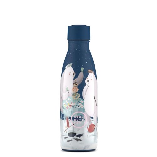 Detská termo fľaša z nerezovej ocele COOL BOTTLES Kids Polar Bears trojvrstvová 350 ml 3D
