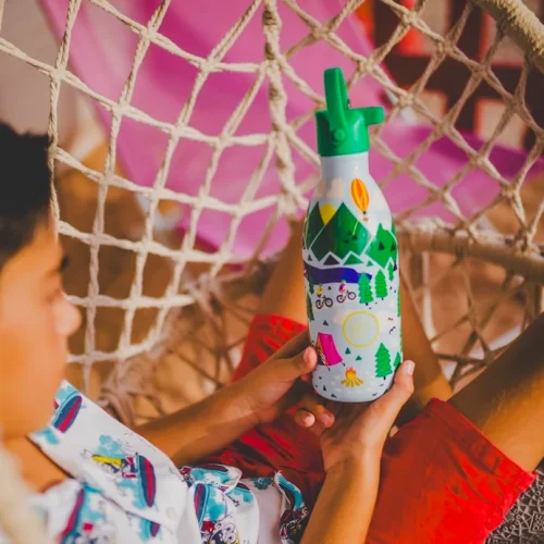 Dětská nerezová termolahev COOL BOTTLES Kids Outdoor Adventure třívrstvá 500 ml 3D