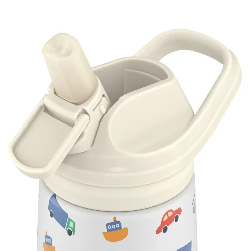 Detská nerezová termofľaša COOL BOTTLES Kiddie Little Wheels 350 ml 3D