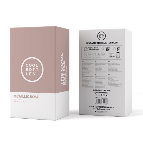 Nerezový termohrnek COOL BOTTLES Metallic Rose třívrstvý 550ml