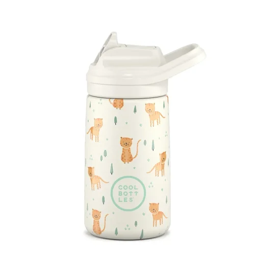 Detská nerezová termofľaša COOL BOTTLES Kiddie Whisker Kittens 350 ml 3D