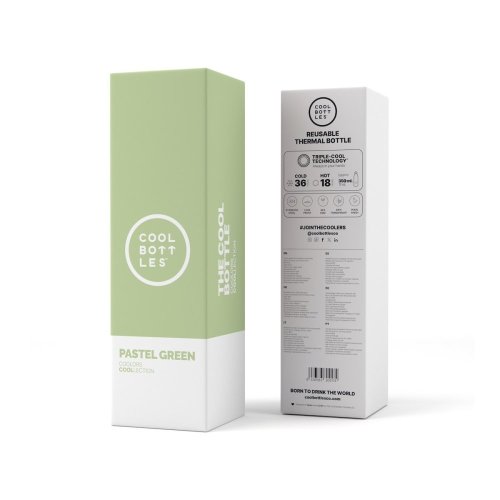 Nerezová termolahev COOL BOTTLES Pastel Green třívrstvá 350 ml