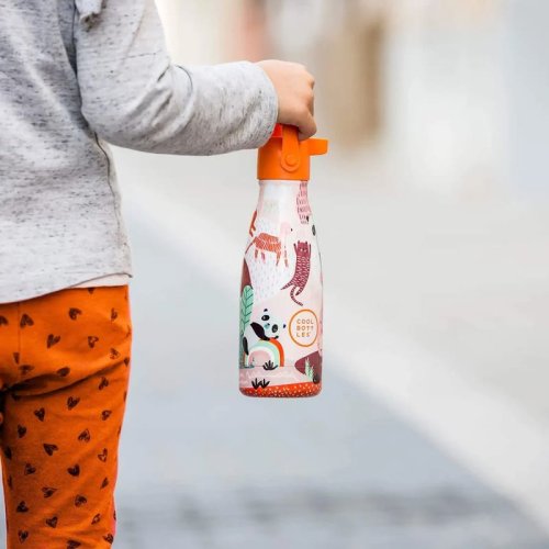 Dětská nerezová termolahev COOL BOTTLES Kids Panda Gang třívrstvá 260ml 3D