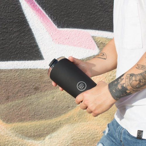 Nerezový termohrnek COOL BOTTLES Mono Black třívrstvý 330ml