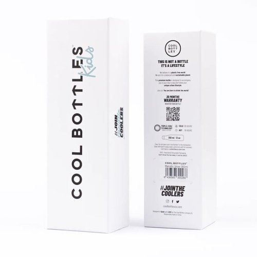 Detská termo fľaša z nerezovej ocele COOL BOTTLES Kids Tudor Village trojvrstvová 350 ml 3D