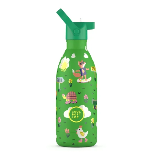 Detská termo fľaša z nerezovej ocele COOL BOTTLES Kids Rolling Skaters trojvrstvová 500 ml 3D