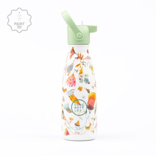 Dětská nerezová termolahev COOL BOTTLES Kids Spring Flowers třívrstvá 260ml 3D