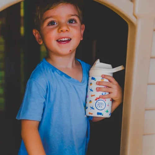 Detská nerezová termofľaša COOL BOTTLES Kiddie Little Wheels 350 ml 3D