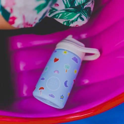 Detská nerezová termofľaša COOL BOTTLES Kiddie Rainbow Clouds 350 ml 3D