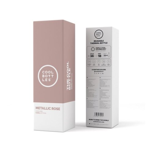 Nerezová termolahev COOL BOTTLES Metallic Rose třívrstvá 350 ml