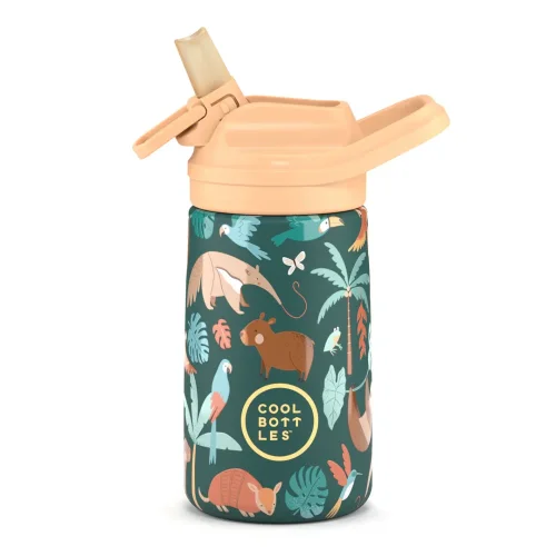 Detská nerezová termofľaša COOL BOTTLES Kiddie Rainforest Refuge 350 ml 3D