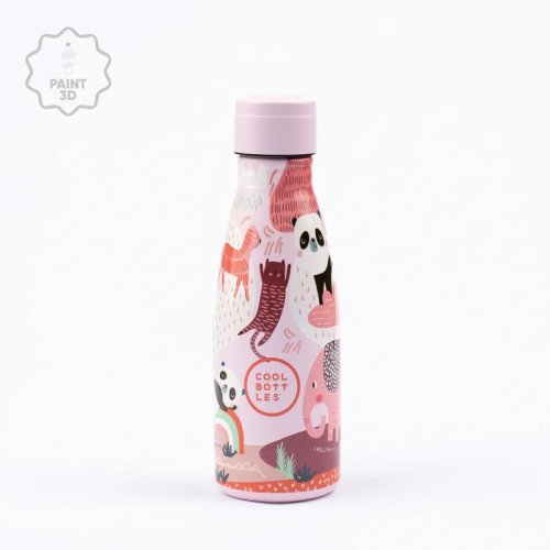 Dětská nerezová termolahev COOL BOTTLES Kids Panda Gang třívrstvá 260ml 3D