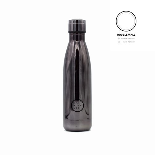 Nerezová termolahev COOL BOTTLES Chrome Graphite dvouvrstvá 500ml
