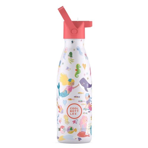Dětská nerezová termolahev COOL BOTTLES Kids Sweet Mermaids třívrstvá 350 ml 3D
