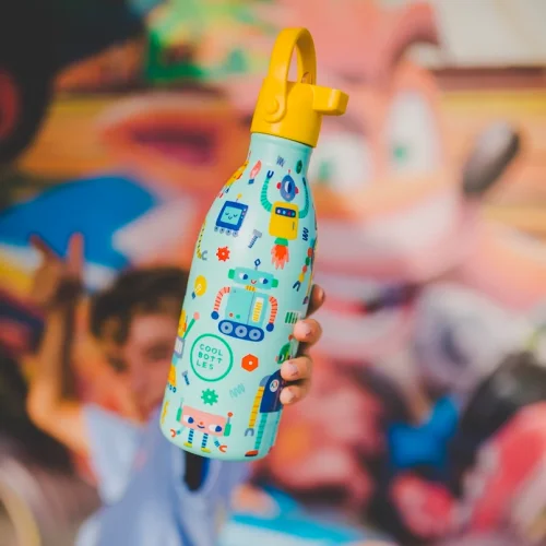 Dětská nerezová termolahev COOL BOTTLES Kids Short Circuit třívrstvá 500 ml 3D