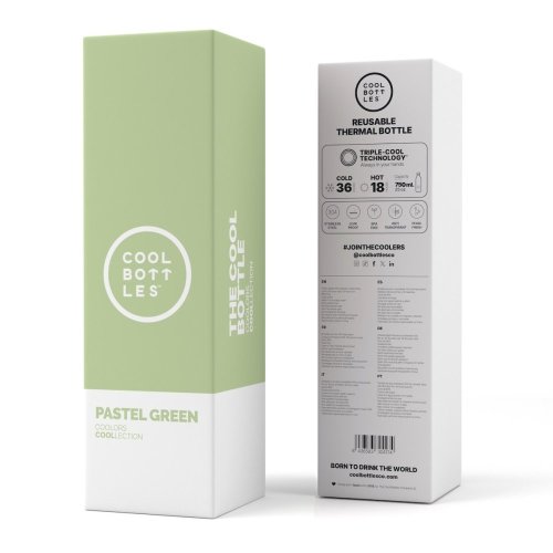 Nerezová termolahev COOL BOTTLES Pastel Green třívrstvá 750 ml