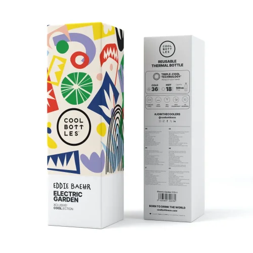 Termo fl'aša z nerezové ocele Cool Bottles Xclusive! Electric Garden trojvrstvová 500 ml