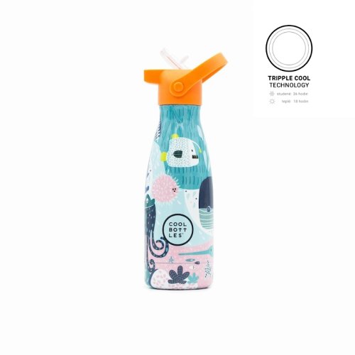Dětská nerezová termolahev COOL BOTTLES Kids Sea World třívrstvá 260ml