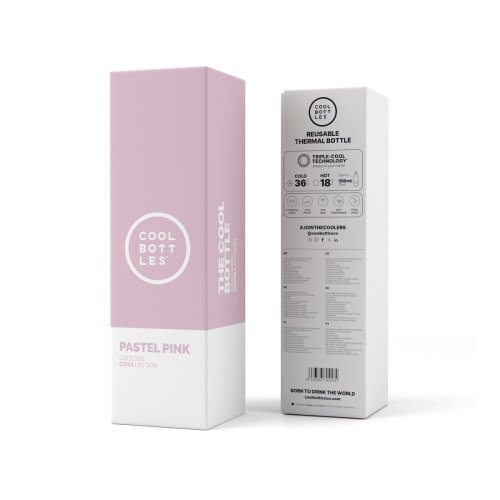 Termo fľaša z nerezovej ocele COOL BOTTLES Pastel Pink trojvrstvová 350 ml