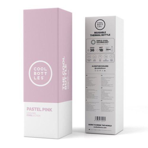 Nerezová termolahev COOL BOTTLES Pastel Pink třívrstvá 750 ml