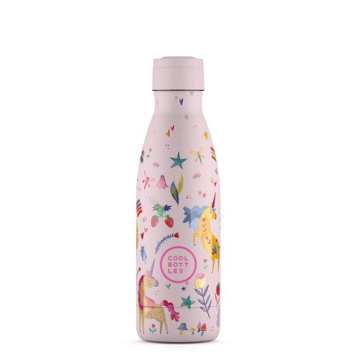 Detská termo fľaša z nerezovej ocele COOL BOTTLES Kids Funny Unicorns trojvrstvová 350 ml 3D