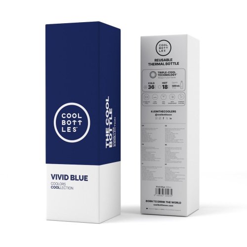 Termo fľaša z nerezovej ocele COOL BOTTLES Vivid Blue trojvrstvová 500 ml