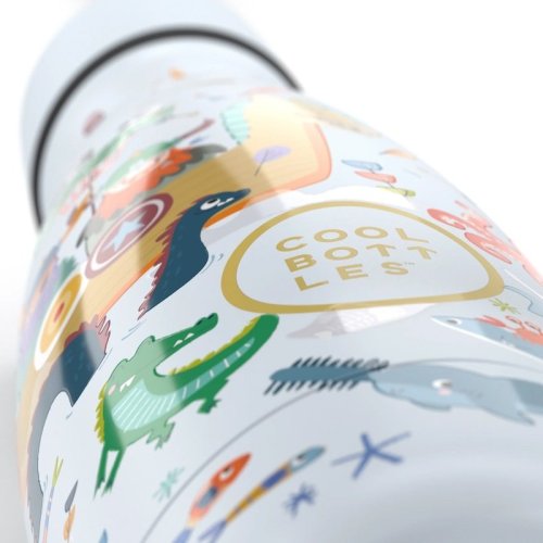 Dětská nerezová termolahev COOL BOTTLES Kids Brave Vikings třívrstvá 350 ml 3D