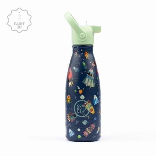 Dětská nerezová termolahev COOL BOTTLES Kids Space Rockets třívrstvá 260ml 3D