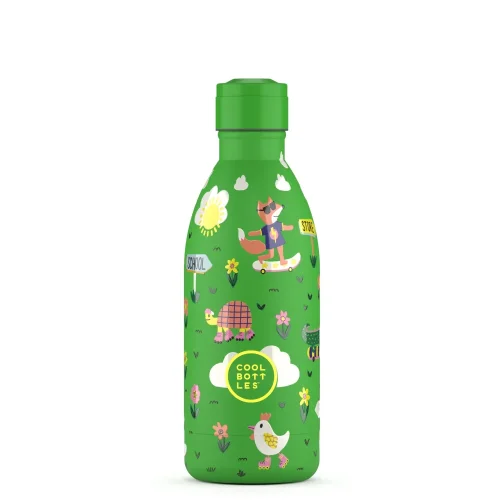 Detská termo fľaša z nerezovej ocele COOL BOTTLES Kids Rolling Skaters trojvrstvová 500 ml 3D