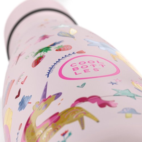 Detská termo fľaša z nerezovej ocele COOL BOTTLES Kids Funny Unicorns trojvrstvová 350 ml 3D