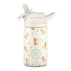 Detská nerezová termofľaša COOL BOTTLES Kiddie Whisker Kittens 350 ml 3D