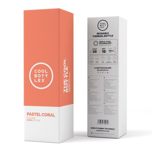 Nerezová termolahev COOL BOTTLES Pastel Coral třívrstvá 750 ml