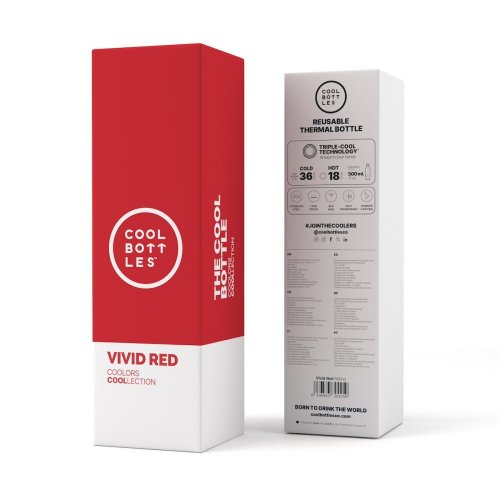 Nerezová termolahev COOL BOTTLES Vivid Red třívrstvá 500 ml