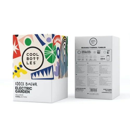 Nerezový termohrnček Cool Bottles Xclusive! Eddie Baehr - Electric Garden 330 ml