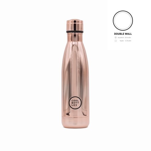 Nerezová termolahev COOL BOTTLES Chrome Rose dvouvrstvá 500ml