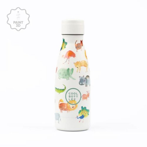Dětská nerezová termolahev COOL BOTTLES Kids African Safari třívrstvá 260ml 3D
