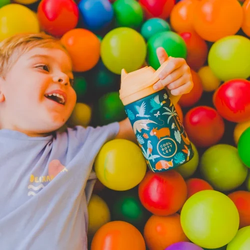 Detská nerezová termofľaša COOL BOTTLES Kiddie Rainforest Refuge 350 ml 3D