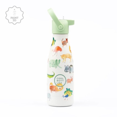 Dětská nerezová termolahev COOL BOTTLES Kids African Safari třívrstvá 260ml 3D