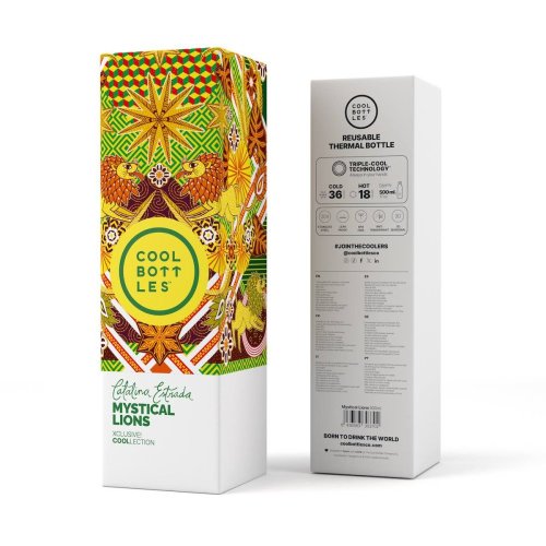 Termo fl'aša z nerezové ocele Cool Bottles Xclusive! Mystical Lions trojvrstvová 500 ml