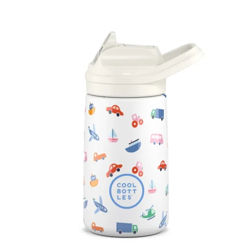 Detská nerezová termofľaša COOL BOTTLES Kiddie Little Wheels 350 ml 3D