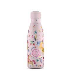 Detská termo fľaša z nerezovej ocele COOL BOTTLES Kids Funny Unicorns trojvrstvová 350 ml 3D