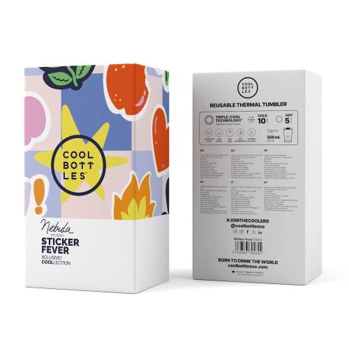Nerezový termohrnček Cool Bottles Xclusive! Nébula - Sticker Fever 550 ml