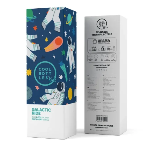 Dětská nerezová termolahev COOL BOTTLES Kids Galactic Ride třívrstvá 500 ml 3D