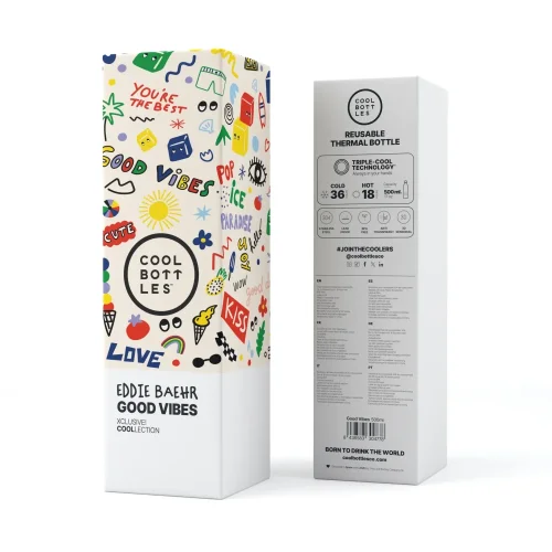 Nerezová termolahev Cool Bottles Xclusive! Good Vibes třívrstvá 500 ml