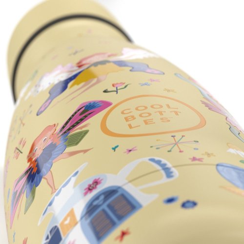 Detská termo fľaša z nerezovej ocele COOL BOTTLES Kids Magical Fairies trojvrstvová 350 ml 3D